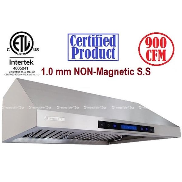 Xtremeair Usa XtremeAir PX12-U36; 36" 900 CFM; LED Lights; Baffle Filter W/ Grease Drain Tunnel; 1.0mm Non-Magnetic Stainless Steel; Under Cabinet Mount Range Hood PX12-U36 - main